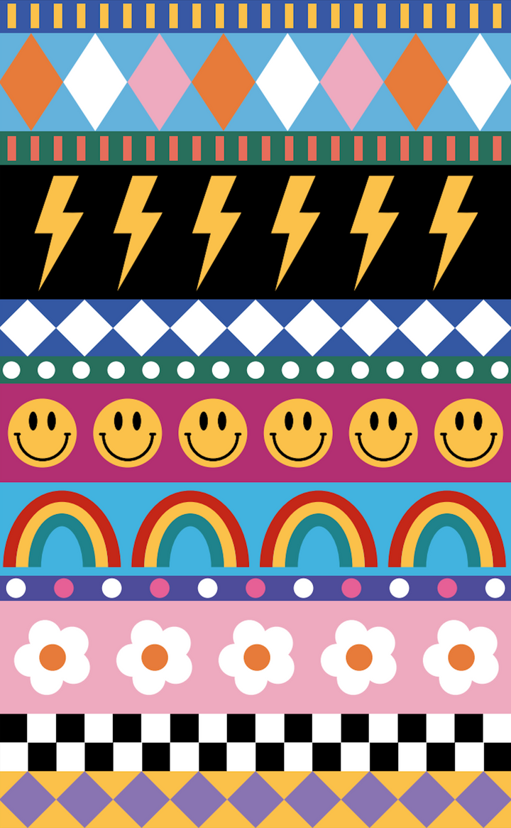 MANOLA Geometric Jam diamond art kit, a bright graphic pattern