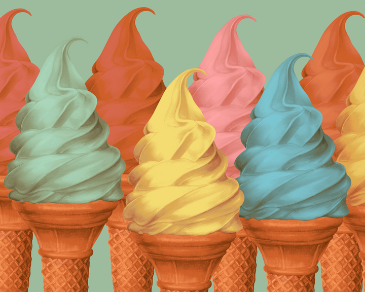 MANOLA Ice Dream diamond art kit, a pistachio-toned ice cream design
