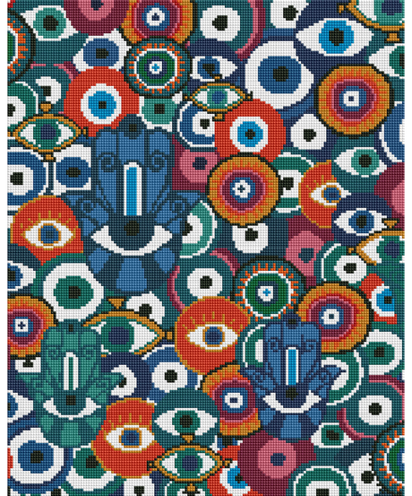 Evil Eye 5D diamond art kit by MANOLA with full drill canvas